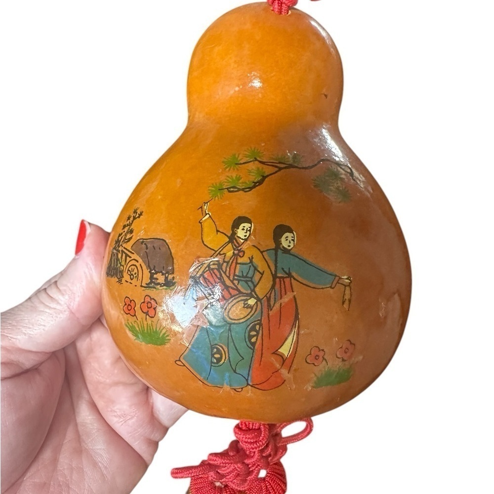 Orange and Red Decorative Gourd with Tassel Home
Car Decor